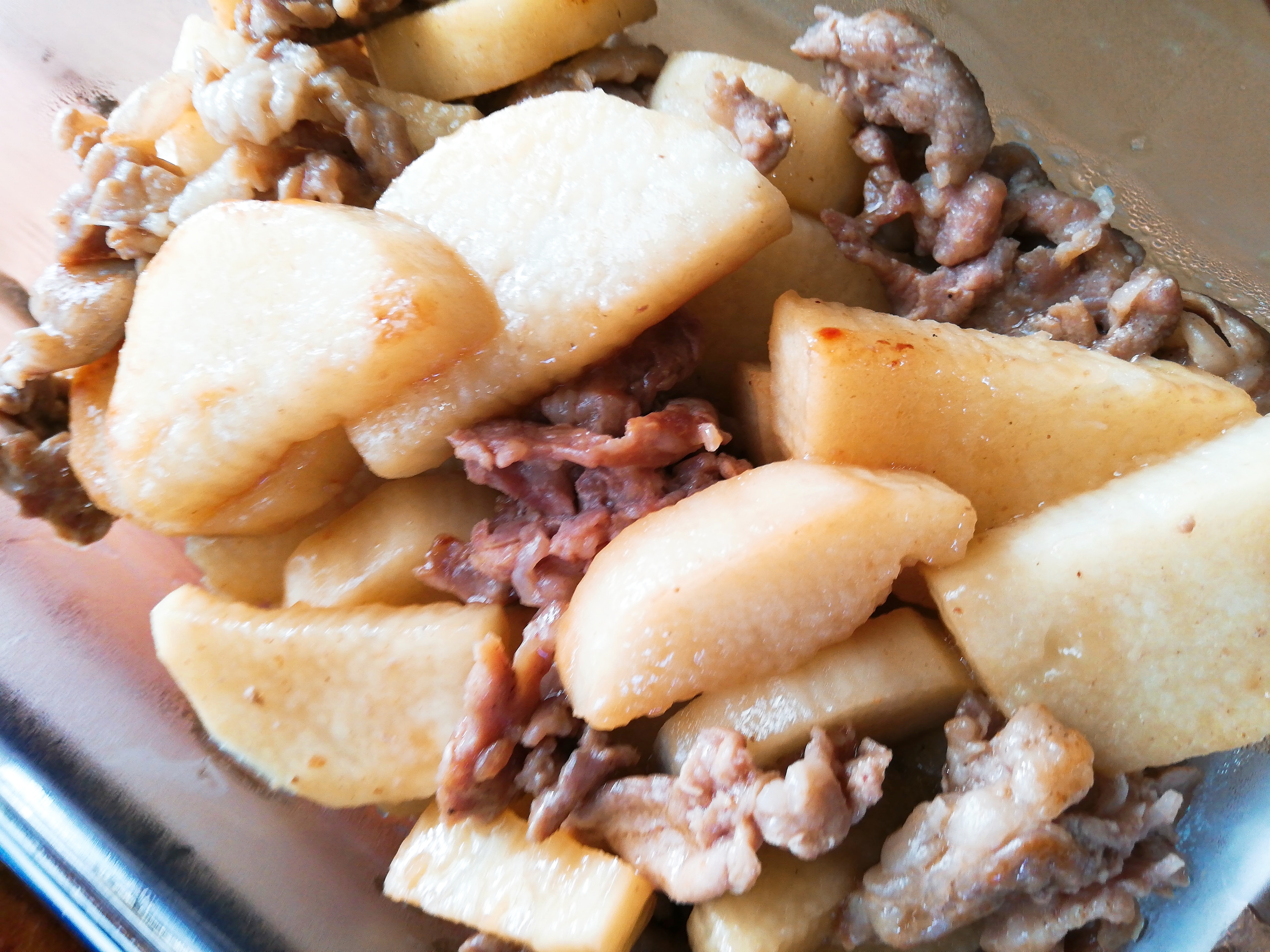 長いもと豚肉の甘辛煮